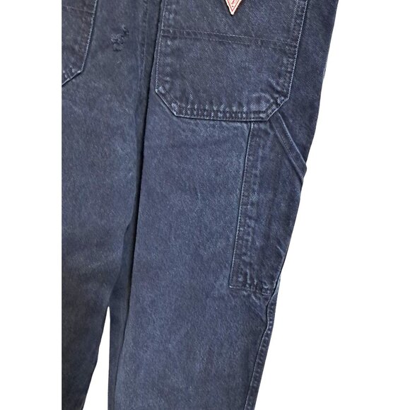 Vintage 90s Guess Overalls Y2K READ Womens Size 4 USA Indigo Blue Denim - Picture 9 of 15
